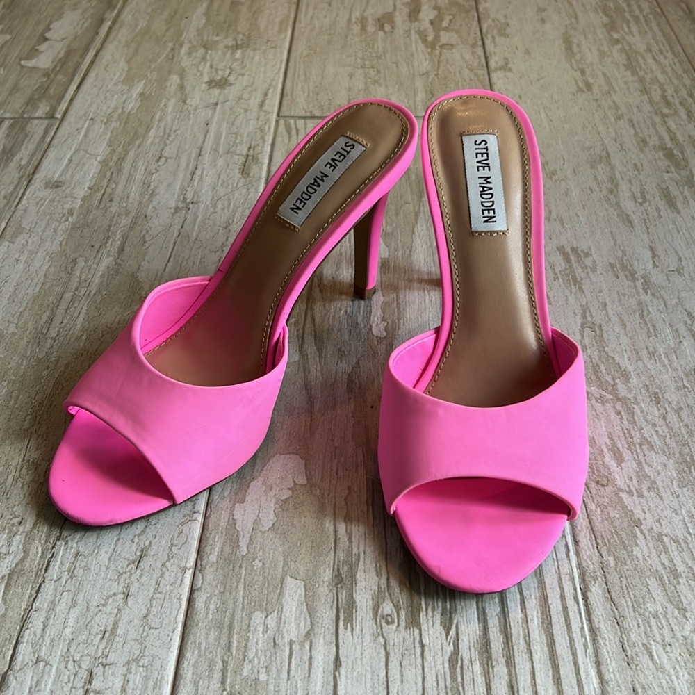 Steve Madden - Erin Mule neon pink sz 7.5 - Picture 8 of 10